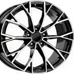 RC 18 Inç 5X112 A3 A4 Octavia Golf Passat Jetta Caddy Uyumlu Siyah Elmas Kesim Jant Modeli (4 Adet)