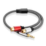 RCA Dişi - 3,5 mm Erkek - Morelecs 3,5 mm Erkek - 2 RCA Dişi Jak Stereo Ses Kablosu Y Adaptör Kablosu MP3, Tabletler, HiFi Stereo Sistemi, Hoparlör 12 İnç ile Uyumlu