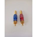 Rca Konnektör - Erkek Rca Jak - Rca Fiş Erkek -1 Adet Mavi 1 Adet Kırmızı Rca Tos