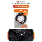 Rca Ses Kablosu 2+2 Erkek Uçlu Audio Kablo Amfi Teyp Bağlantı Kablosu