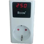 Rcon Ayarlanabilir Voltaj Akım Koruma Prizi Ev Tipi Tek Faz LED Ekranlı Çocuk Yıldırım Koruma - Beyaz - Priz Tip