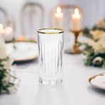 Rcr Timeless 6'lı Altın Rimli Meşrubat Bardağı Seti 440 ml - Şeffaf - Gold
