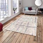 RD Ekoavm Ideal Kadife 4 M2 ve 6 M2 Seçenekli Lastikli Halı Örtüsü 137 - 200 x 300 cm - Açık Mavi - Bej