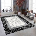 Rd Ekoavm Kadife 4 M2 ve 6 M2 Seçenekli Lastikli Halı Örtüsü ORT360 - Siyah - Gri - 200 x 300 cm