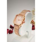 Re-Nox Kare Vintage Minimal Kadın Kol Saati Full Rose - Rose Gold