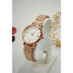 Re-Nox Yuvarlak Kasa Kadranı Taşlı Kadın Kol Saati - Rose Gold