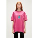 Re-Save Recycle Fuşya Pembe T-Shirt Baskılı Kadın Tişört