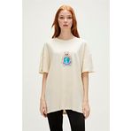 Re-Save Recycle Marshmallow Beyaz T-Shirt Baskılı Kadın Tişört