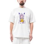 Re Zero Emilia And Pikachu Oversize Beyaz Tişört - XL