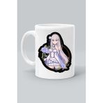 Re Zero Emilia Karakter Anime Baskılı Beyaz Kupa Bardak