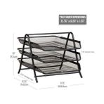 Reader 3 Katmanlı Kağıt Tepsisi, Masaüstü Düzenleyici, Dosya Depolama, Çalışma Alanı, Ofis, Metal Örgü, 11.5 "u x 13.75" G x 10"h, Siyah - standart