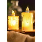 Real 3'Lü Pilli Dekoratif Simli Led Mum 6.5 Cm