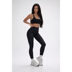 REAL DREAM Kadın Spor Tayt Push Up Dikişsiz Toparlayıcı Yüksek Bel - Siyah