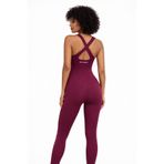 REAL DREAM Kadın Spor Tulum Dikişsiz Push Up Toparlayıcı Çapraz Sırt - Bordo