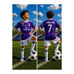 REAL.MADRİD. RONALDO 2017/18 SEZON BEYAZ ŞORT CARDİF LİGİ MOR ÇOCUK FORMA TAKIMI WE5Y88870