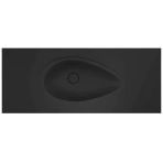 Real Stone Avocado Etajerli 100X50 Siyah Granit Banyo Lavabosu