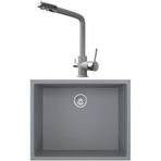 Real Stone K012 Gri Mutfak Evyesi + Abant Arıtmalı Mutfak Bataryası