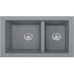 Real Stone P018 Bergama 66.5x45.5 Cm Tezgah Üstü ve Altı Gri Granit Evye