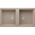 Real Stone P019 Nemrut Granit Mutfak Eviyesi Cappucino Tezgah Altı - Üstü 97x52 Cm İki Gözlü Kahverengi
