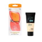 Real Techniques Rt-1711 Mucize Makyaj Sungeri Ve Maybelline New York Fit Me Matte+Poreless Fondoten 105 Natural Ivory 2Li Set