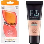 Real Techniques Rt-1711 Mucize Makyaj Sungeri Ve Maybelline New York Mat Fondoten Fit Me Matte Poreless Foundation No: 122 2Li Set