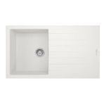 REAL TROYA 86 GRANİT EVİYE P004 BEYAZ Tezgah Üstü 86x50 Cm