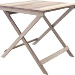 Real Wood Sydney Masif Ahşap Katlanır Bahçe Masası, 75X75X73 Cm, Organik Beyaz