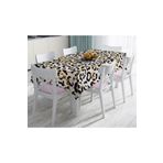 RealHomes 3190 Zebra Desenli Altın Detaylı Modern Leke Tutmaz 140x140 cm Masa Örtüsü