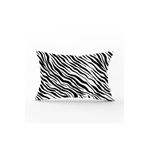 Realhomes 35x55 cm Beyaz Zeminli Siyah Zebra Desenli Dijital Baskılı Modern Dikdörtgen Yastık Kırlent Kılıfı
