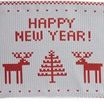 RealHomes 35x55 cm Happy New Year Temalı Dikdörtgen Dekoratif Yastık Kılıfı