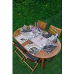 RealHomes 4-1 Renkli Zemin Üzerinde Onedraw Çizimli Modern Amerikan Servis ve Runner Seti ServisRunner-Set127