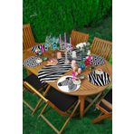 RealHomes 53 6-1'li Siyah Beyaz Zebra Desen Tasarımlı Supla Runner Seti