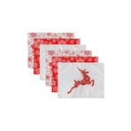 RealHomes 6'lı Kar Taneleri & Geyik Özel Tasarım Amerikan Servis Seti, Servis6li-Set135