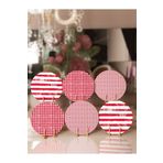 RealHomes 6'lı Kırmızı Geometrik Çizimli Supla & Servis Altlığı