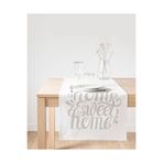 Realhomes Açık Gri Home Sweet Home Dekoratif Süet Runner