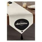 RealHomes Adventure Balon Resimli Dijital Baskılı Dekoratif Püsküllü Şönil Üçgen Runner