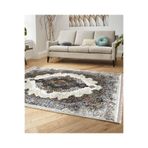 RealHomes Antika Zeminde Otantik Motifli Geleneksel Desenli Avangarde Oturma Odası Yatak Odası Saçaklı Halı HaliDik-Deluxe-11502, 100 x 150