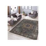 RealHomes Antika Zeminde Yöresel Motifli Geleneksel Desenli Vintage Avangarde Salon Yatak Odası Saçaklı Halı HaliDik-Deluxe-11497, 80 x 150