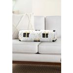 RealHomes Beyaz Zemin Gold Detaylı Hediye Paketi Desenli Modern Iç Dolgulu Yumuşak Silindir Form Yastık