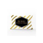 RealHomes Beyaz Zemin Üzerinde Gold Detaylı Merry Christmas Yazılı Dikdörtgen Yastık Kırlent Kılıfı, Rh-Dik-7699-35x55
