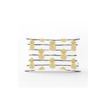 RealHomes Beyaz Zemin Üzerinde Gold Renkli Ananas Desenli Modern Dikdörtgen Yastık Kırlent Kılıfı