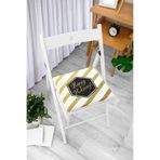 RealHomes Beyaz Zeminde Gold Detaylı Happy Holidays Yazılı Dijital Baskılı Modern Fermuarlı Sandalye Minderi