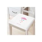 Realhomes Beyaz Zeminde Pembe Bulutlu Baby Shower Modern Fermuarlı Sandalye Minderi