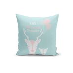 RealHomes Beyaz Zeminli Unicorn Baby Shower Desenli Çocuk Odası Yastık Kılıfı