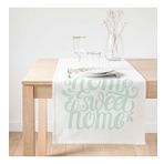 Realhomes Bulut Mavi Home Sweet Home Dekoratif Süet Runner
