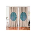 RealHomes Çift Kanat Pastel Zemin Üzerinde Antik Desenli Dijital Baskılı Fon Perde, Rh-PerdeCift-8170-140x260cm