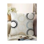 RealHomes Çift Taraflı Beyaz Zeminli Renkli Geometrik Şekilli Dijital Baskılı Modern Raşel Örme Yastık Kılıfı, Sonil-K7747-43x43cm