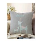 RealHomes Çift Taraflı Gri Zeminde Unicorn Geyikler Tasarımlı Çocuk Odası Raşel Örme Yastık Kırlent Kılıfı, Sonil-K4581-43x43cm