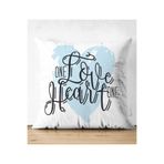 RealHomes Çift Taraflı Love Heart Yazı Desenli Dijital Baskılı Modern Süet Yastık Kırlent Kılıfı