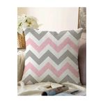 RealHomes Çift Taraflı Modern Renkli Zigzag Desenli Dijital Baskılı Raşel Örme Yastık Kılıfı, Sonil-K2175-43x43cm
